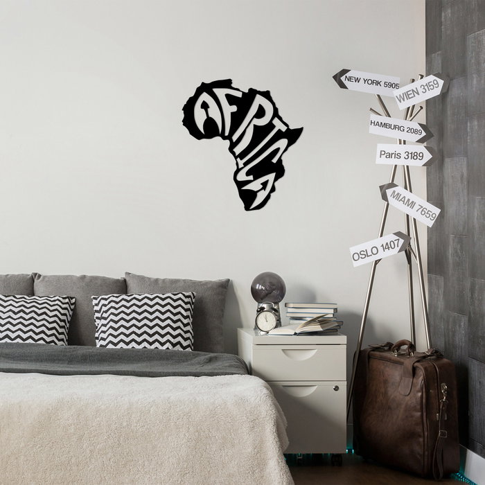 Wallity Africa - 435 Escultura de Pared de Metal Negra